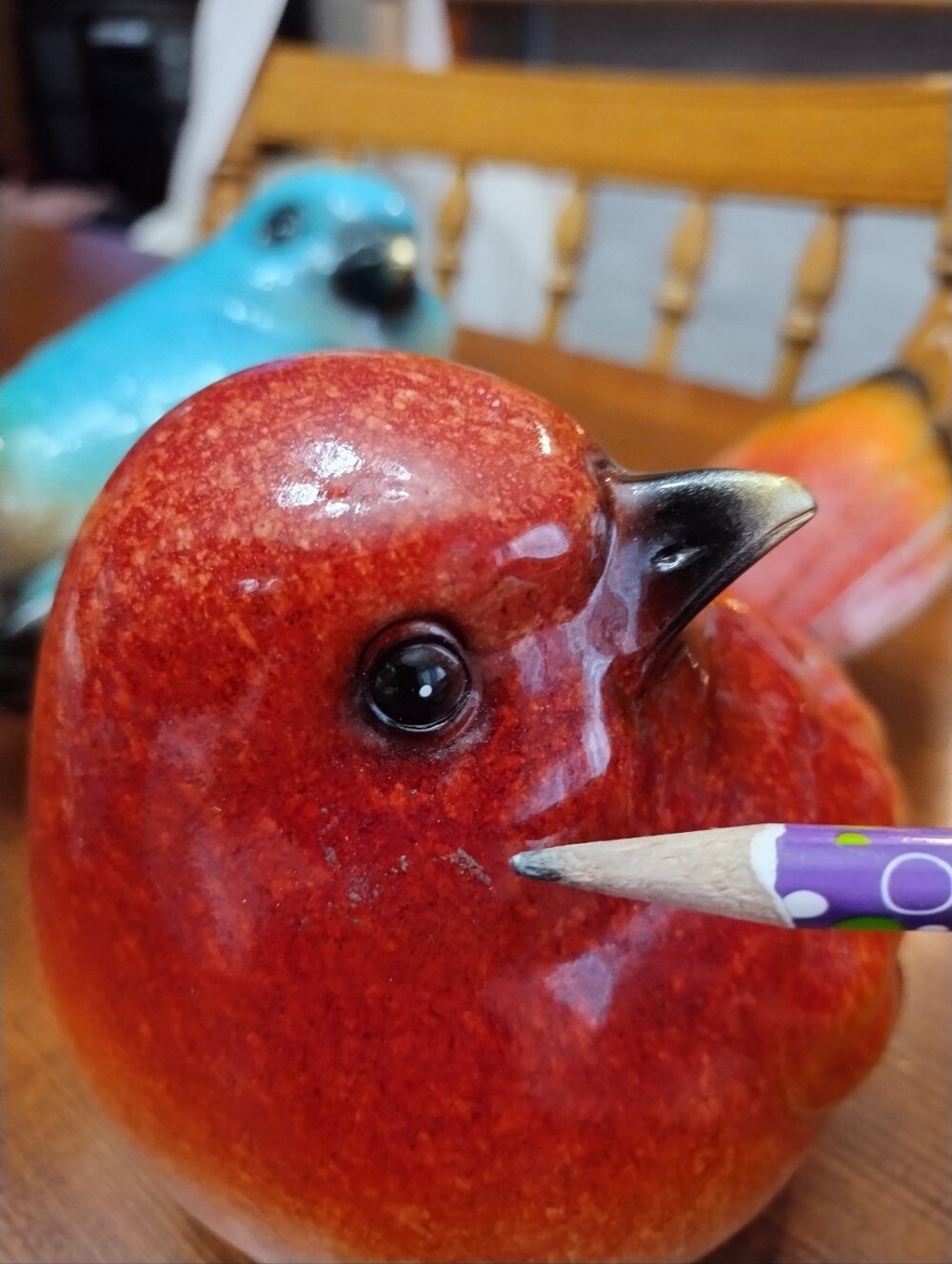 Cute Red Bird Figurine - Picture 4 of 9